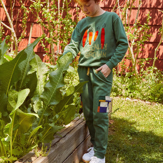 Green Checkered Pocket Jogger Mon Coeur on Design Life Kids