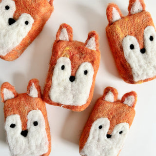 Handmade Woodland Fox & Raccoon Felted Soaps at Design Life Kids