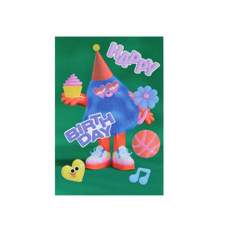Fuzzy Sticker Birthday Card Wrap Kids on Design Life Kids
