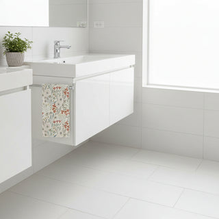 Geometry Fiona Cream Floral Towel at DLK