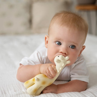 Natural Rubber Giraffe Teething, Bath Toy & Rattle at Design Life Kids