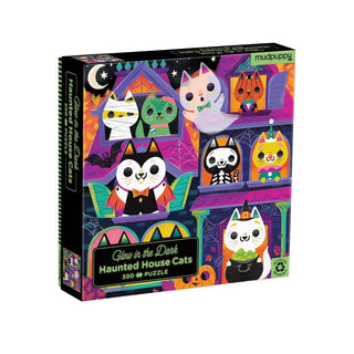 Glow in the Dark Haunted House Cats Puzzle at Design Life Kids