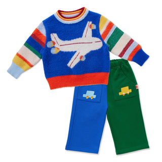 Halcyon Nights Kids Cars & Planes Beep Beep Knit Sweater at DLK