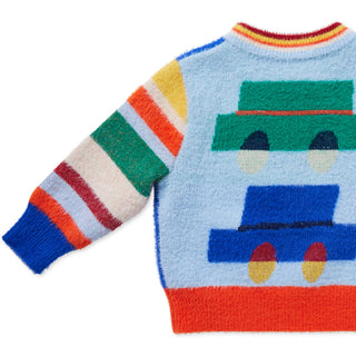 Halcyon Nights Kids Cars & Planes Beep Beep Knit Sweater at DLK