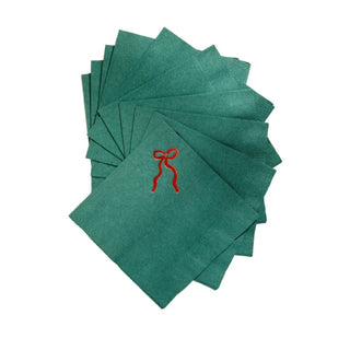 Holiday Bow Cocktail Napkin Set at DLK