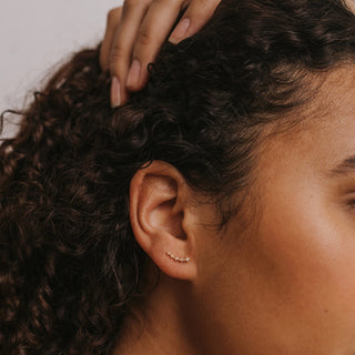 JaxKelly Champagne Crawler Earrings at DLK