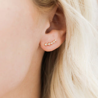 JaxKelly Champagne Crawler Earrings at DLK