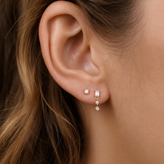 JaxKelly Mini Baguette Drop Earrings at DLK