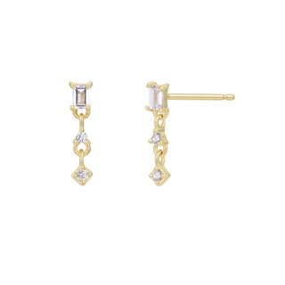JaxKelly Mini Baguette Drop Earrings at DLK
