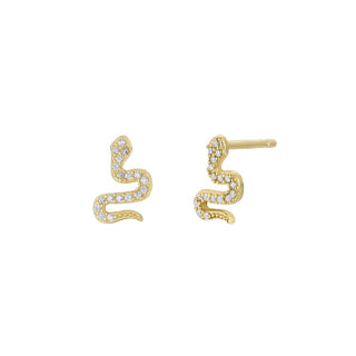 Pave Snake Gold Stud Earrings