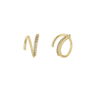 JaxKelly Pave Spiral Gold Earrings at Design Life Kids