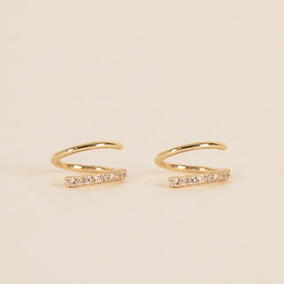 JaxKelly Pave Spiral Gold Earrings at Design Life Kids