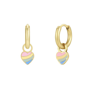 JaxKelly Rainbow Heart Hoop Earrings at Design Life Kids