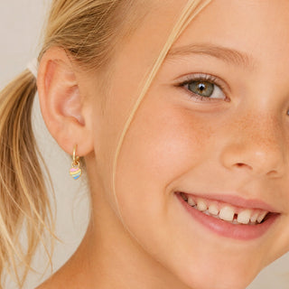 JaxKelly Rainbow Heart Hoop Earrings at Design Life Kids