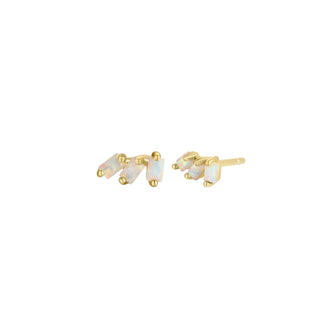 JaxKelly White Opal Offset Earrings at Design Life Kids