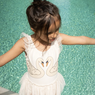 Swan Ballerina Kids Swimsuit on DLK