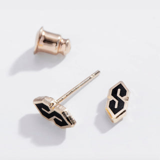 Gold S Stud Earrings at Design Life Kids