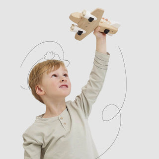 Le Toy Wooden Airplane Toy at Design Life Kids