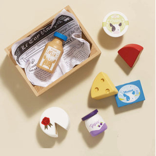 Le Toy Van Cheese & Dairy Wooden Crate Playset at Design Life Kids