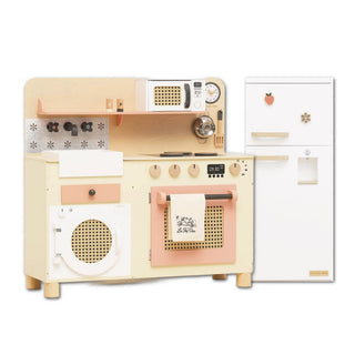Wooden Rattan Play Kitchen Set at Design Life Kids