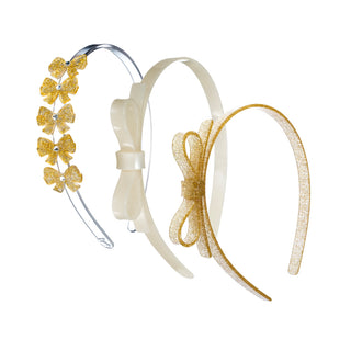 Lilies & Roses Gold Bow Headband at DLK