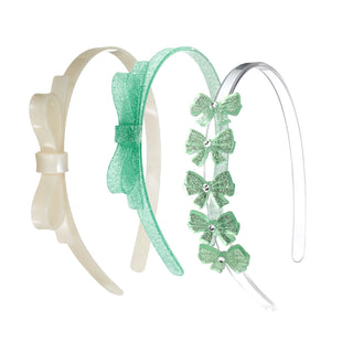 Green Lilies & Roses Bow Headband at DLK