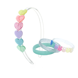 Lilies & Roses Pastel Hearts Headband at DLK