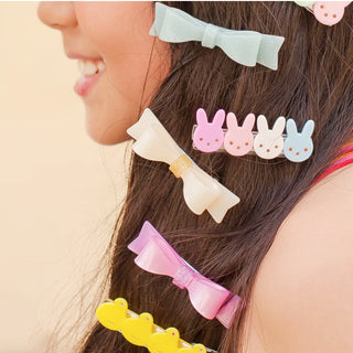 Lilies & Roses Satin White Bow Hair Clip at Design Life Kids

