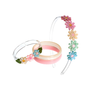 Lilies & Roses Daisy Flowers & Pearlized Bracelet Set at DLK