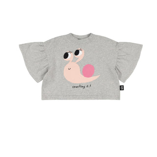 Snailing It Boxy Puff Shirt Little Man Happy on Design Life Kids