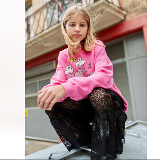 Little Man Happy Black Lace Pants at DLK