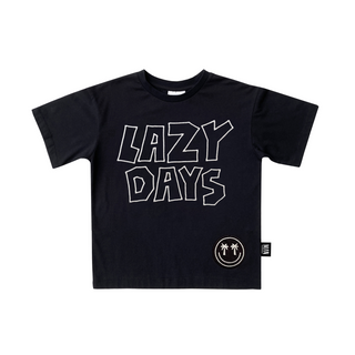 Little Man Happy Lazy Days Embroidered T-Shirt for kids at DLK