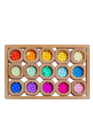 Rainbow Acrylic & Wood Building Blocks at Design Life Kids DLK