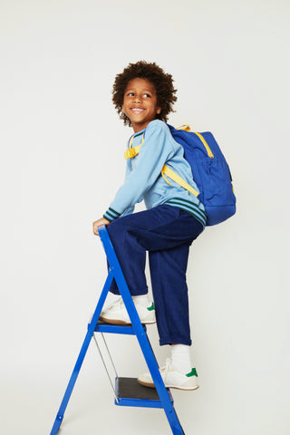 Navy Grid Corduroy Pants Mon Coeur on Design Life Kids