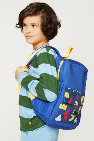 Blue & Green Rugby Stripe Long Sleeve T-Shirt Mon Coeur on Design Life Kids