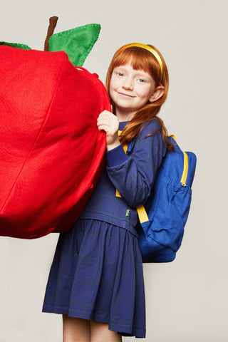 Navy Grid Dress Mon Coeur on Design Life Kids