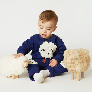 Embroidered Cozy Sheep Jogger Mon Coeur on Design Life Kids