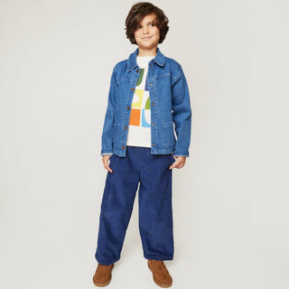 Navy Grid Corduroy Mon Coeur on Design Life Kids