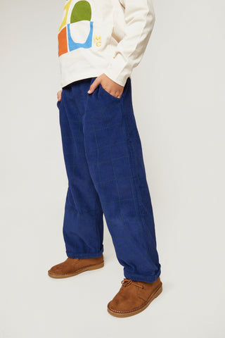 Navy Grid Corduroy Mon Coeur on Design Life Kids