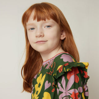 Wildflower Ruffle Long Sleeve T-Shirt Mon Coeur on Design Life Kids