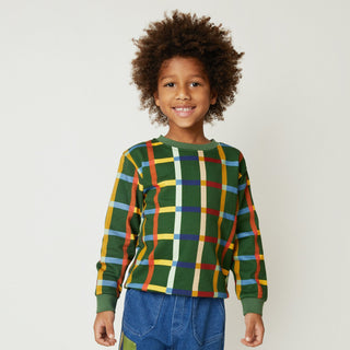 Fall Grid Sweatshirt Mon Coeur on Design Life Kids
