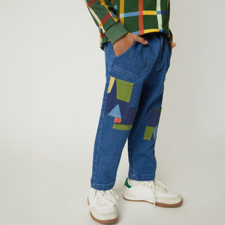Patched Denim Pant Mon Coeur on Design Life Kids