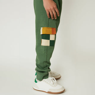 Green Checkered Pocket Jogger Mon Coeur on Design Life Kids