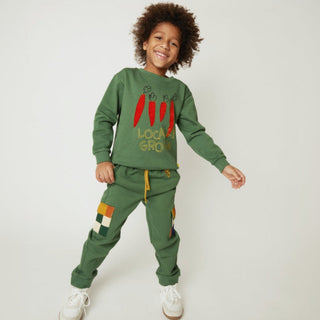 Green Checkered Pocket Jogger Mon Coeur on Design Life Kids