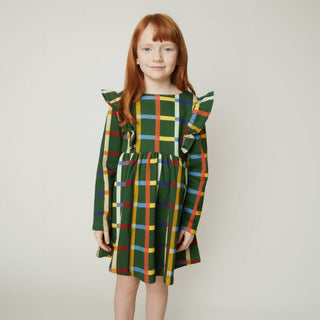 Fall Grid Ruffle Dress Mon Coeur on Design Life Kids