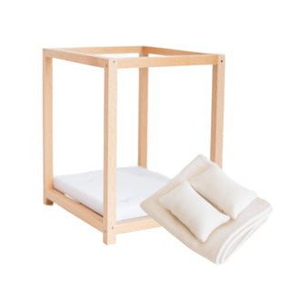 Dollhouse Four Post Bed & Bedding Set