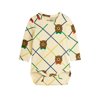Mini Rodini Baby Bear Checkered Bodysuit at DLK