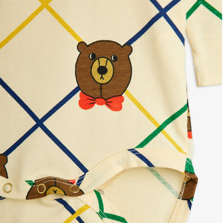 Mini Rodini Baby Bear Checkered Bodysuit at DLK