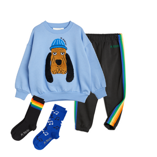 Mini Rodini Bloodhound Dog Chenille Sweatshirt on Design Life Kids