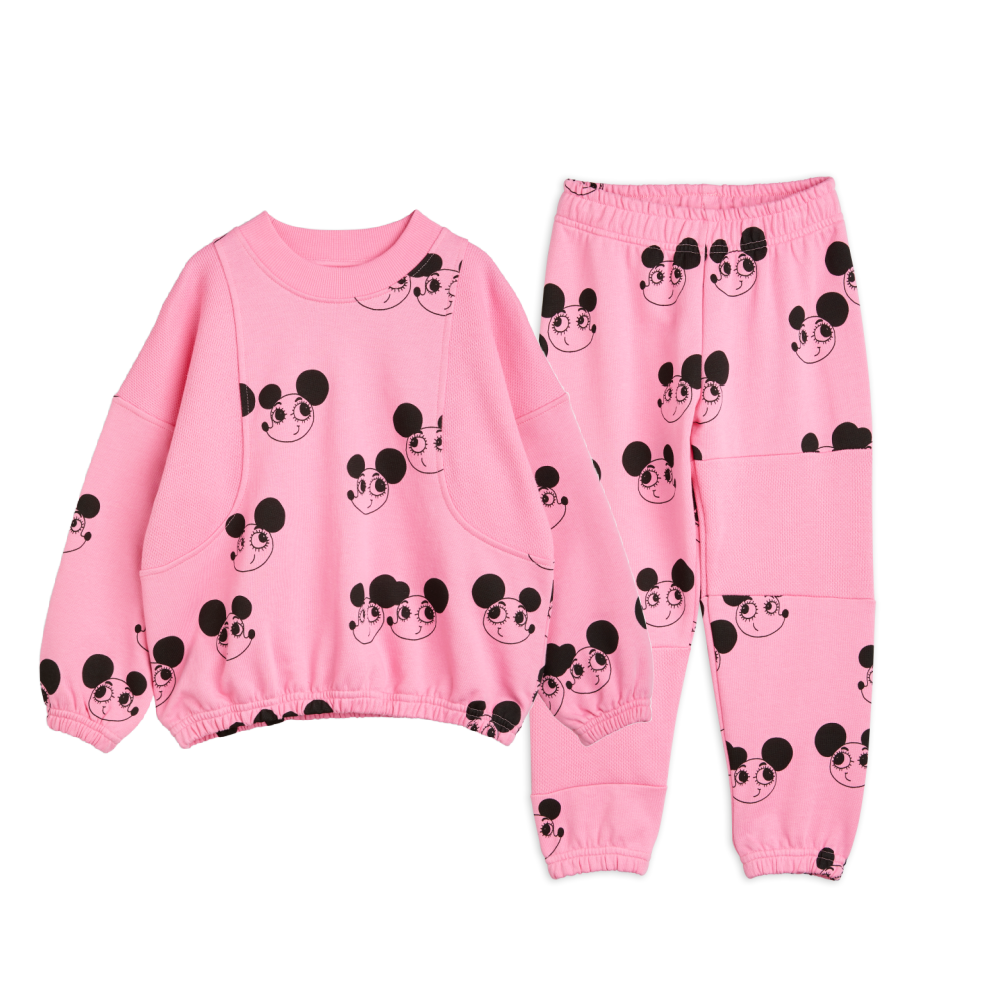 Mini Rodini Pink Ritzratz Mouse Sweatpants on Design Life Kids